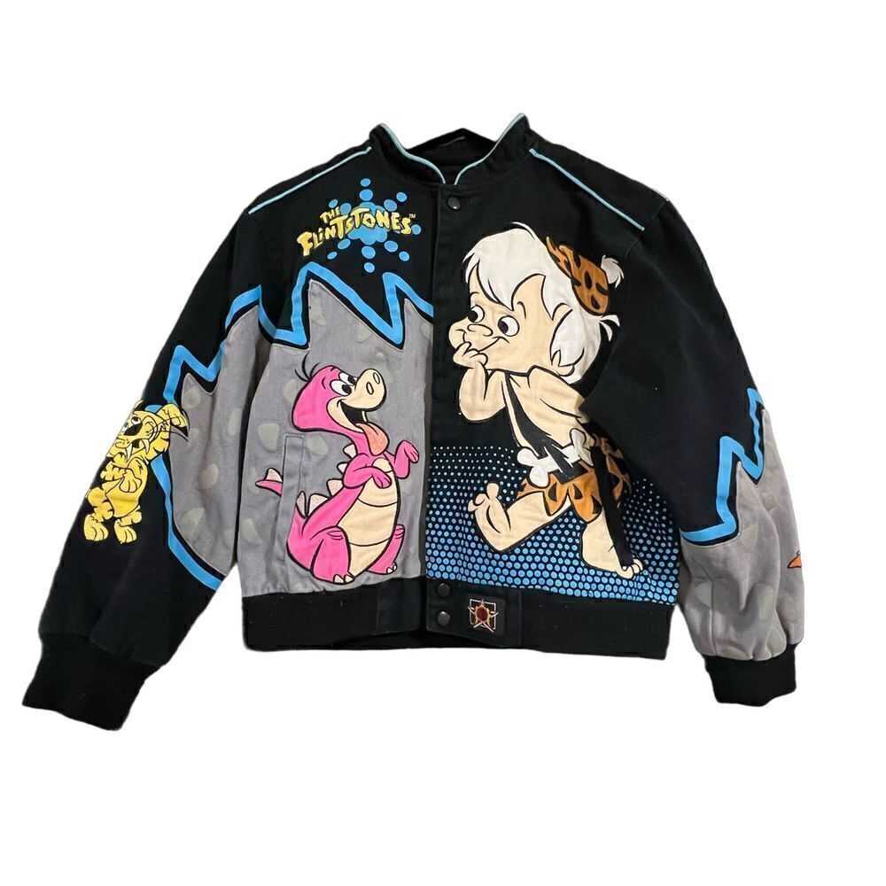 Flintstones JH Designs BomberJacket BamBam Dino Size 9-10 Small Med